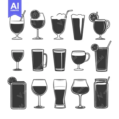 Collection of Different Types of Drinking Glasses