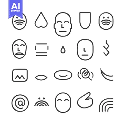 Aset desain premium: Collection of Diverse Line Art Icons