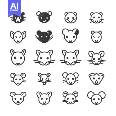 Popular premium asset: Collection of Diverse Mouse and Rat Head Icons in Black and White