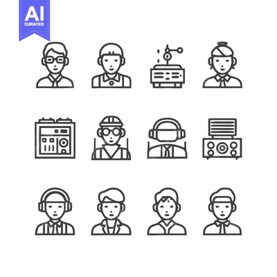 Popular premium asset: Diverse Icons Representing Professions and Technological Elements.