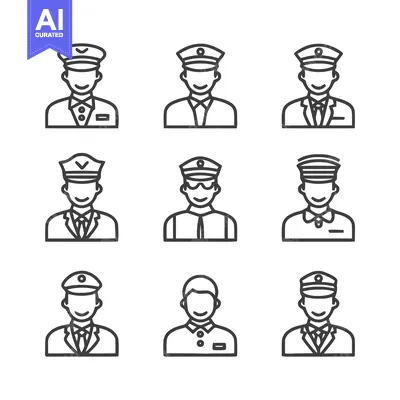 Aset premium populer: Uniformed People Icons - Diverse Professions and Occupations.