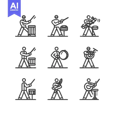 Aset premium populer: Musical Instrument Icons - A Collection of Musicians and Instruments.