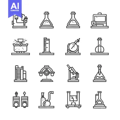 Popular premium asset: Laboratory Equipment Icons - A Collection of Scientific Tools.