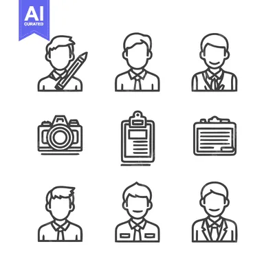 Aset desain premium: Professional Icons - Diverse Business and Creative Professionals.