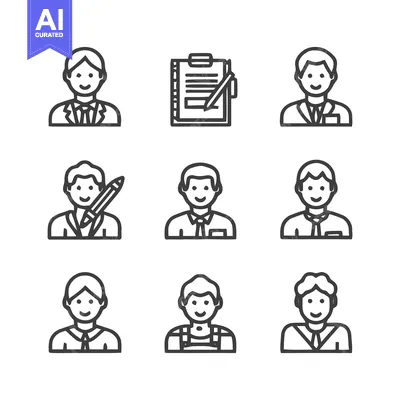 Aset premium populer: Diverse professional portraits and business icons for various applicat