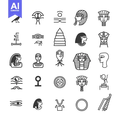 Premium design asset: Collection of Egyptian Hieroglyphics and Symbols