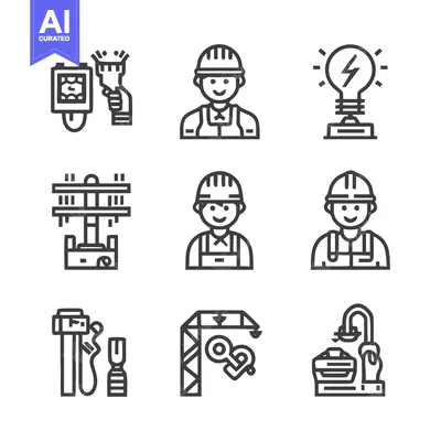 Premium design asset: Construction and Engineering Icons - A Comprehensive Set.