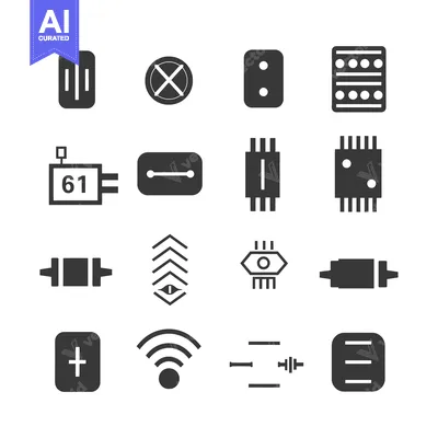 Aset premium populer: Collection of Electronic Component and Device Icons