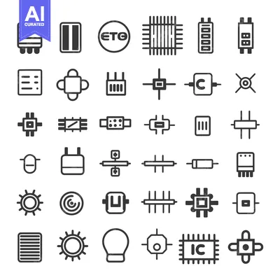 Collection of Electronic Component Icons
