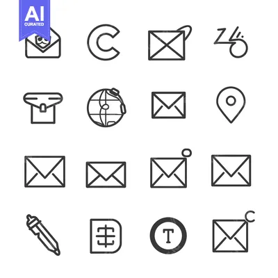 Aset premium populer: Collection of Email, Copyright, Location, and Text Icons