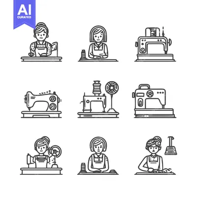 Premium design asset: Sewing and Tailoring - A Collection of Vector Illustrations.