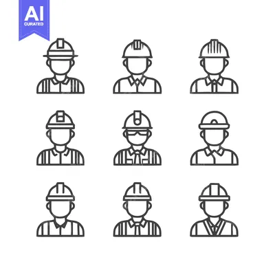 Popular premium asset: Construction Workers in Safety Helmets - A Vector Illustration Set.