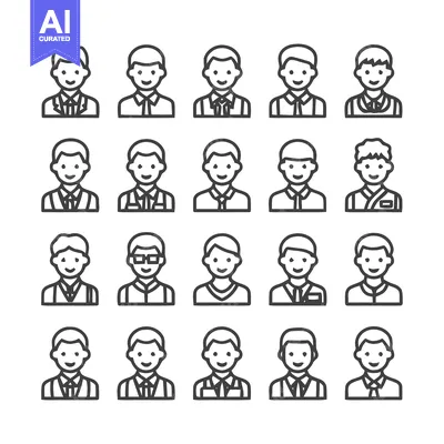 Popular premium asset: Collection of various male avatar icons for diverse applications.