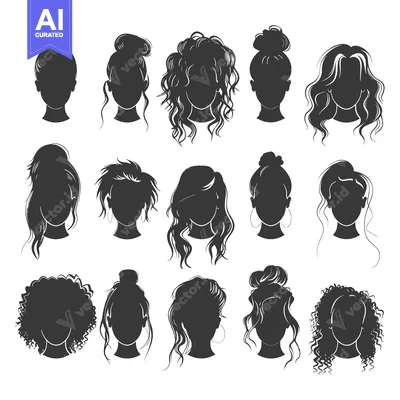 Popular premium asset: Collection of Female Hairstyle Silhouettes with Different Styles