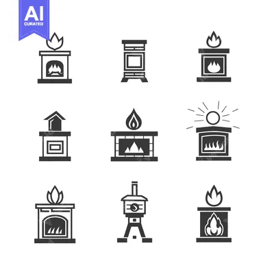 Popular premium asset: Collection of Fireplace and Stove Icons