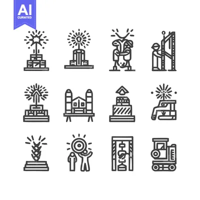 Popular premium asset: Collection of festive event celebration icons in a minimalist style.