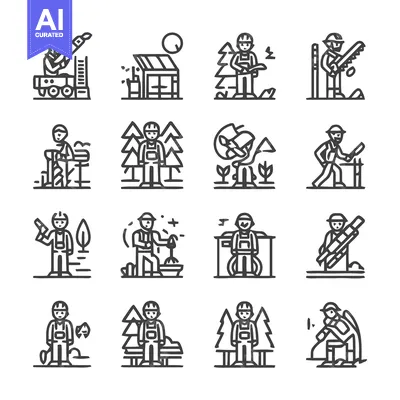 Aset premium populer: Construction Workers in Various Activities and Professions.