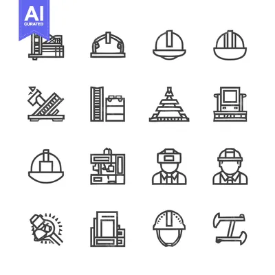 Premium design asset: Construction and Engineering Icons - A Comprehensive Collection.