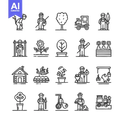 Gardening and Farming Icons - A Comprehensive Collection.