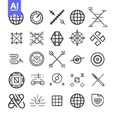 Aset premium populer: Collection of Geometric Shapes and Symbols