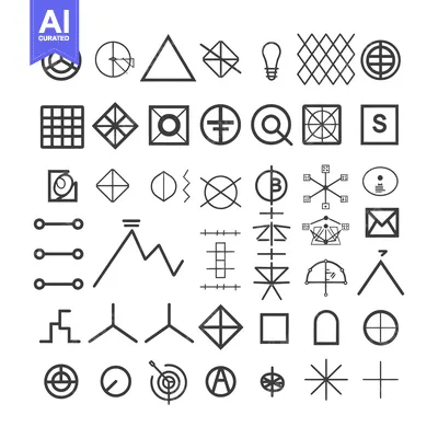 Popular premium asset: Collection of Geometric Shapes and Symbols in Black and White