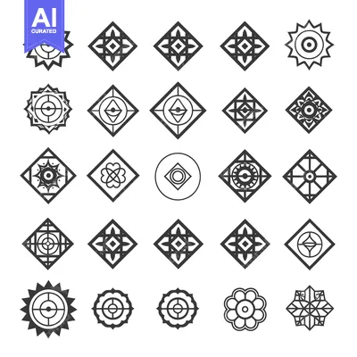 Collection of Geometric Shapes with Intricate Designs