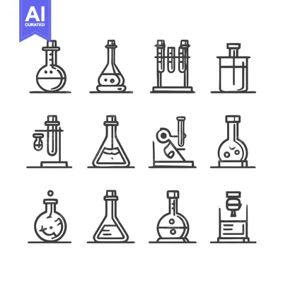 Aset desain premium: Laboratory Equipment - A Collection of Science Icons.