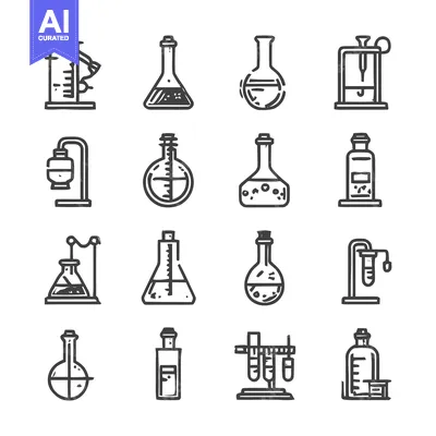 Aset desain premium: Laboratory Equipment Icons - A Comprehensive Collection of Scientific