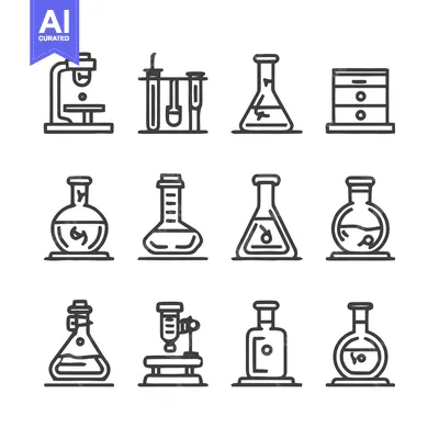 Aset premium populer: Laboratory Equipment Icons - A Comprehensive Collection of Science Too