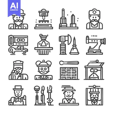 Popular premium asset: Collection of Industrial Workers and Manufacturing Tools.