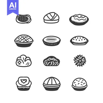 Popular premium asset: Collection of Hand-Drawn Black and White Pie Icons
