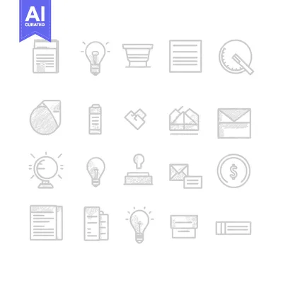 Premium design asset: Collection of Hand-Drawn Business and Finance Icons