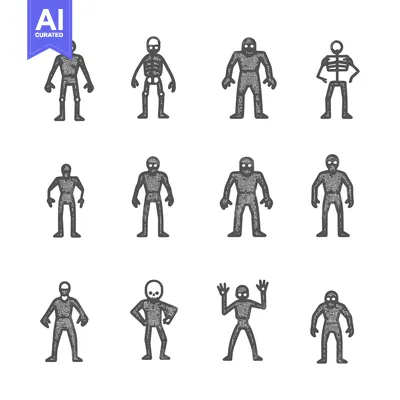 Premium design asset: Collection of Hand-Drawn Human Figures in Various Poses