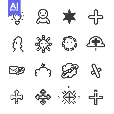 Aset desain premium: Collection of Hand-Drawn Simple Line Icons