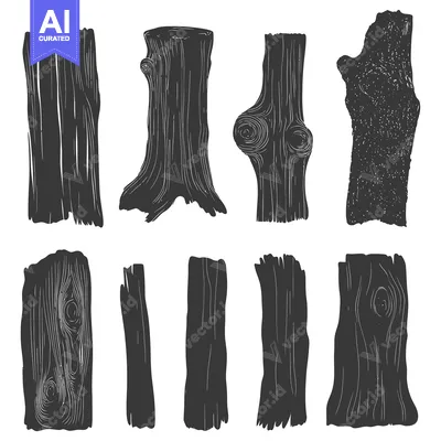 Aset premium populer: Collection of Hand-Drawn Wood Textures with Knots and Grain Patterns