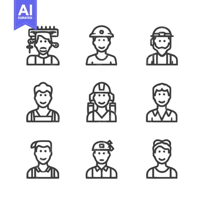 Aset premium populer: Diverse Collection of Professional Worker Icons for Various Projects.