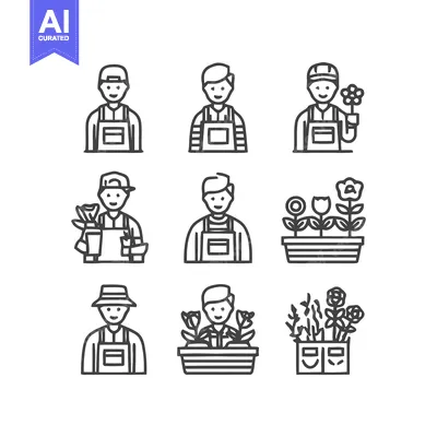 Premium design asset: Florist Icons - A Collection of Line Art Illustrations.