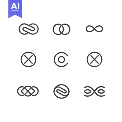 Aset desain premium: Collection of Interlocking and Infinity Symbols