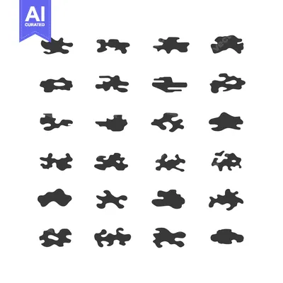 Popular premium asset: Collection of Irregular Blob Shapes in Grey