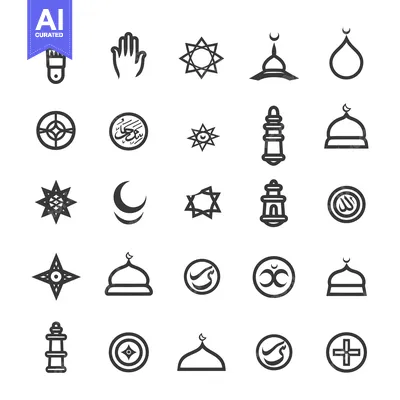 Aset premium populer: Collection of Islamic Symbols and Icons