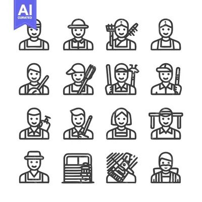 Popular premium asset: Diverse Professions - A Collection of Worker Icons.