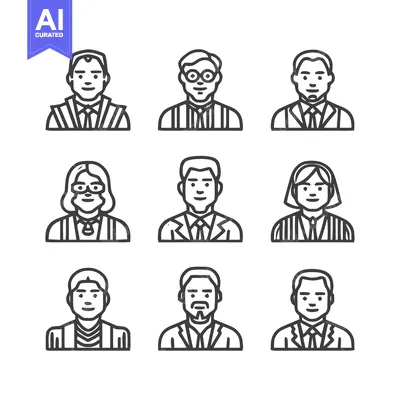 Premium design asset: Diverse Professional Portraits - A Collection of Business People.