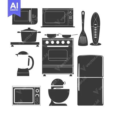 Collection of Kitchen Appliances Silhouettes
