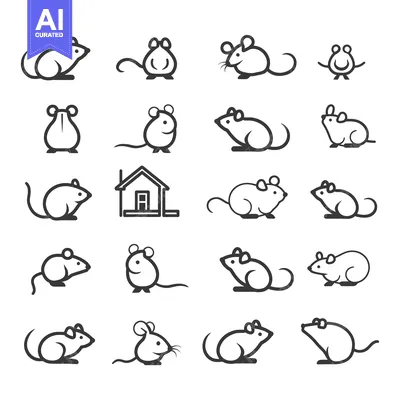 Popular premium asset: Collection of Line Art Mouse Illustrations