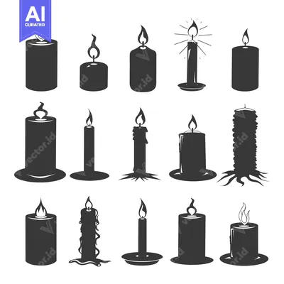 Aset premium populer: Collection of Lit Candles with Different Shapes and Sizes