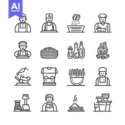 Popular premium asset: Cooking and Food Preparation Icons - A Detailed Collection.