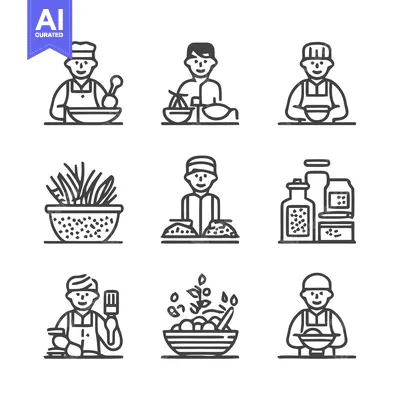 Popular premium asset: Culinary Professionals - A Collection of Kitchen Icons and Illustratio