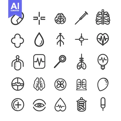 Aset premium populer: Collection of Medical and Healthcare Line Icons