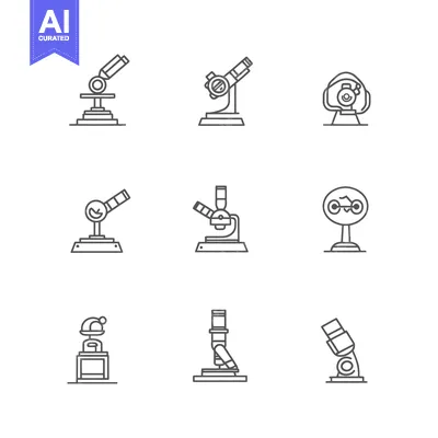 Popular premium asset: Collection of Microscope Outline Illustrations