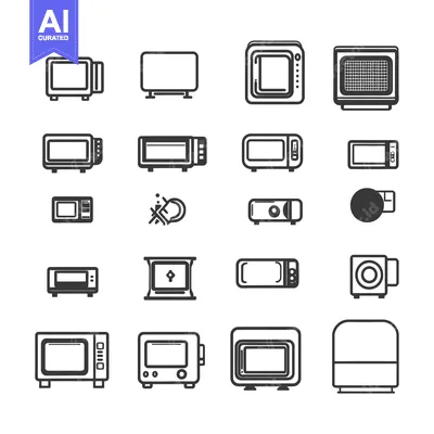 Popular premium asset: Collection of Microwave Oven and Television Icons